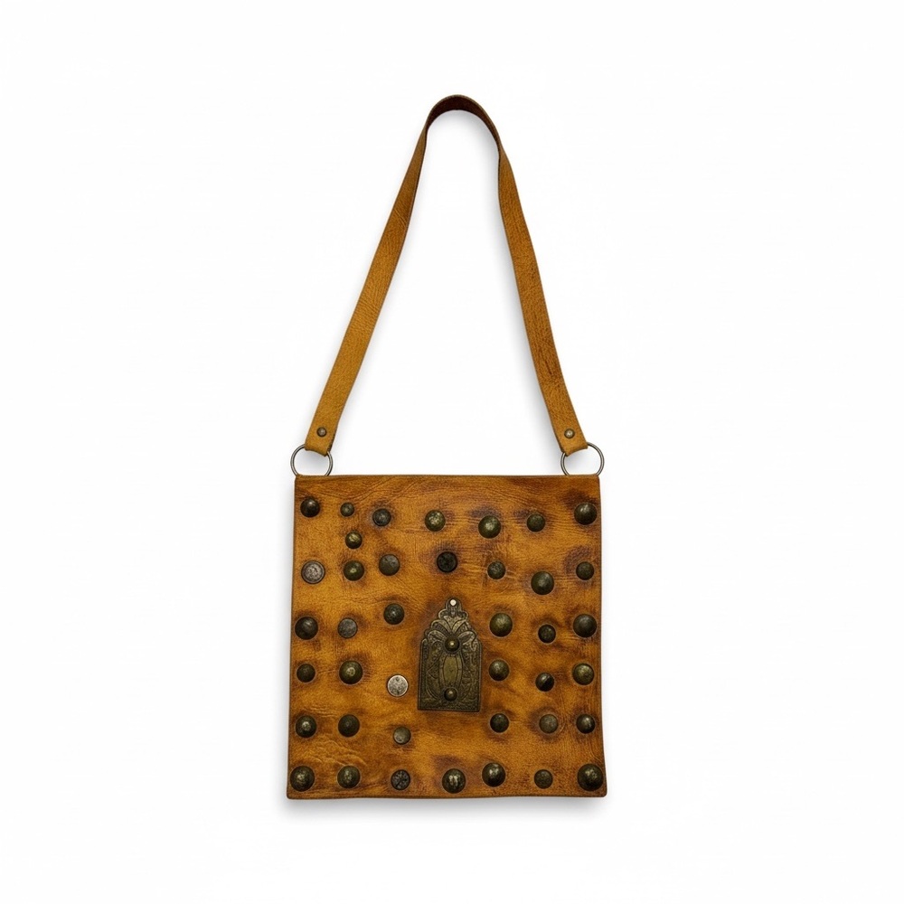 Antique Moroccan Berber Leather Bag Handmade Folk Tribal Occult Pouch OOAK